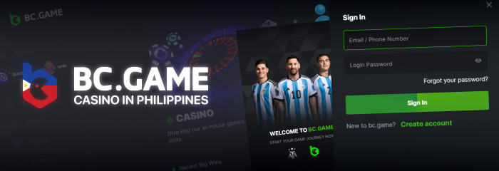 Easily log in your BC Game account to bet on sports and plays casino games