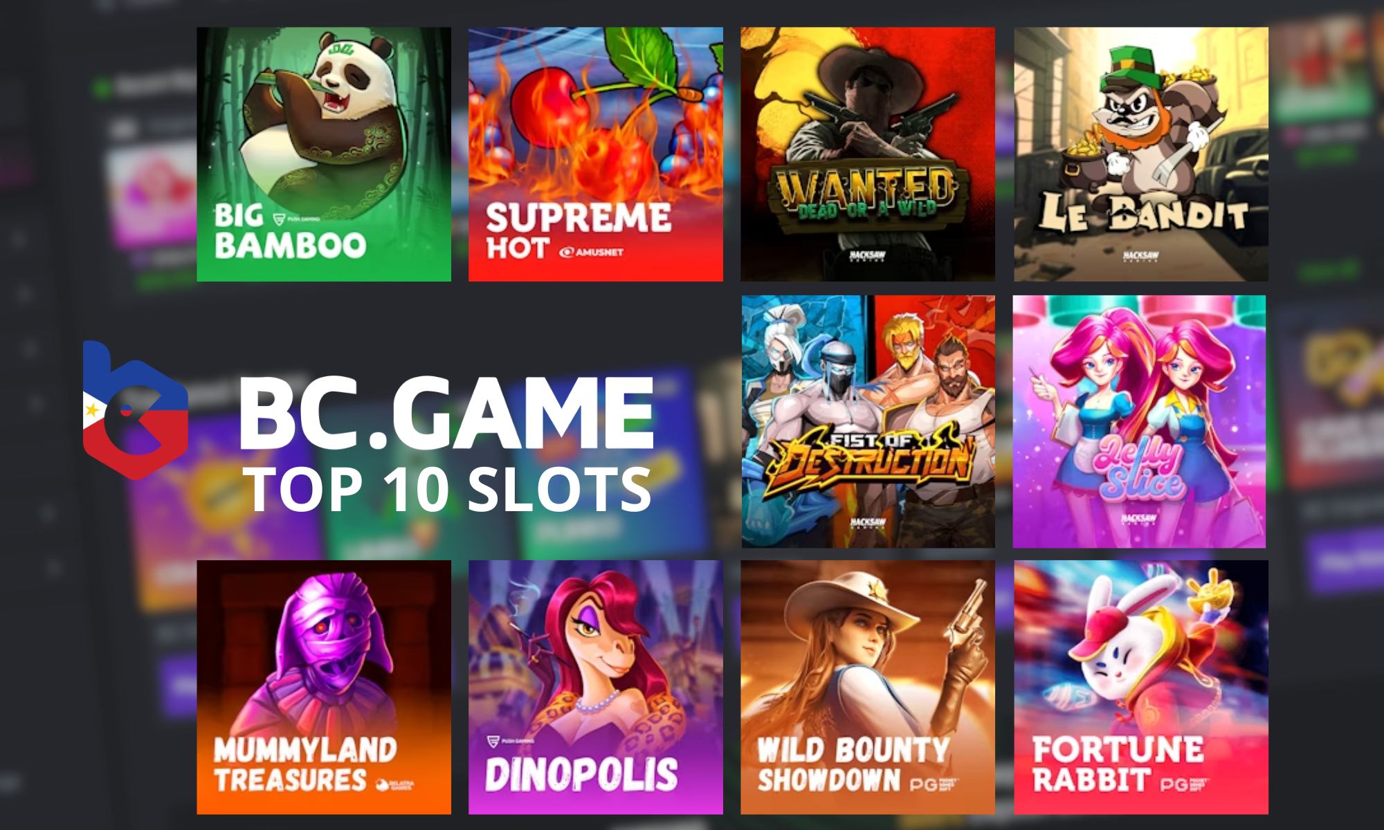 Top 10 best slot machines available at BC Game