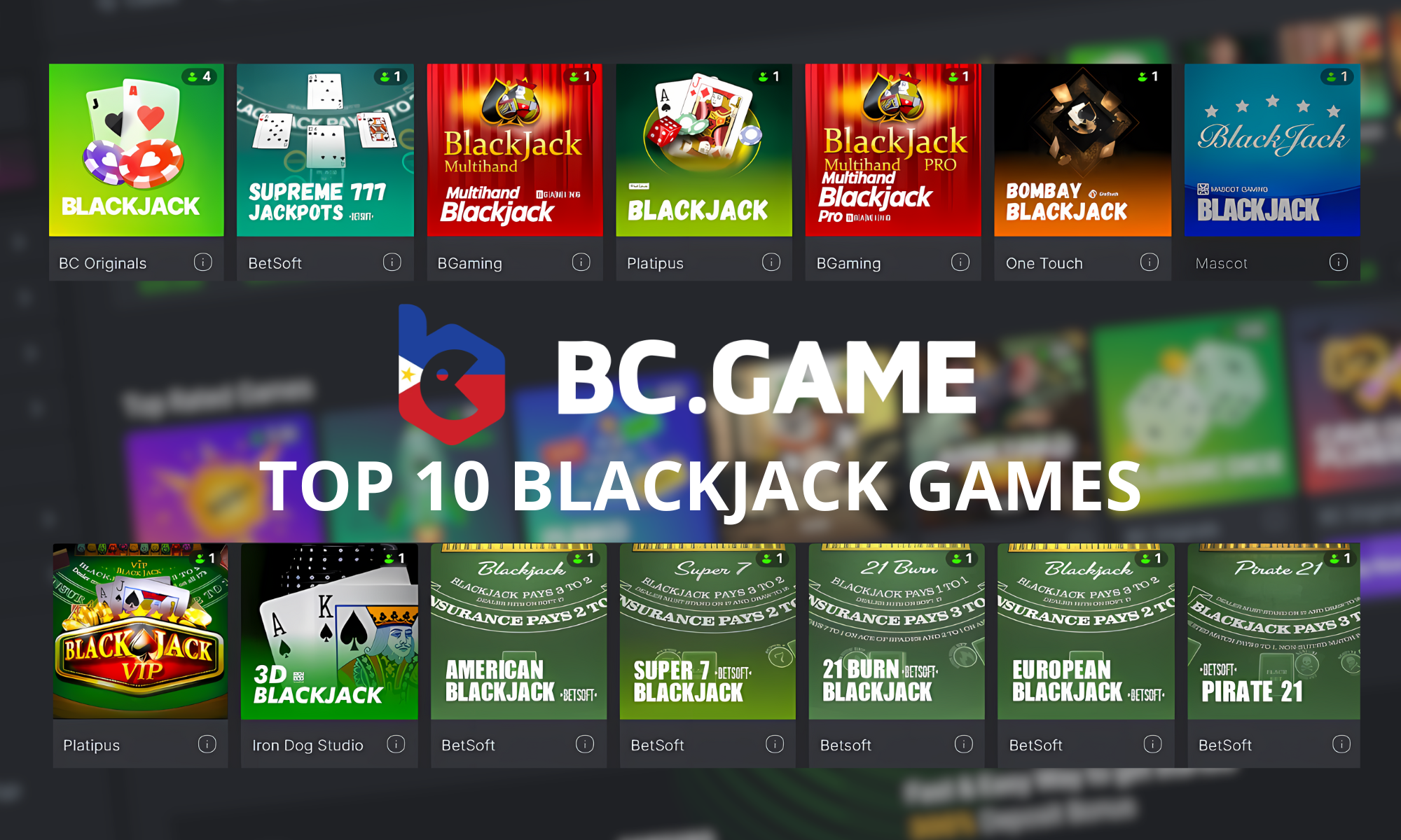 Top 10 best blackjack games available at BC Gaming