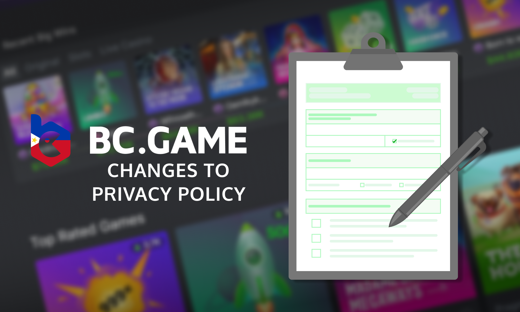 BC Game in the Philippines - changes to privacy policy